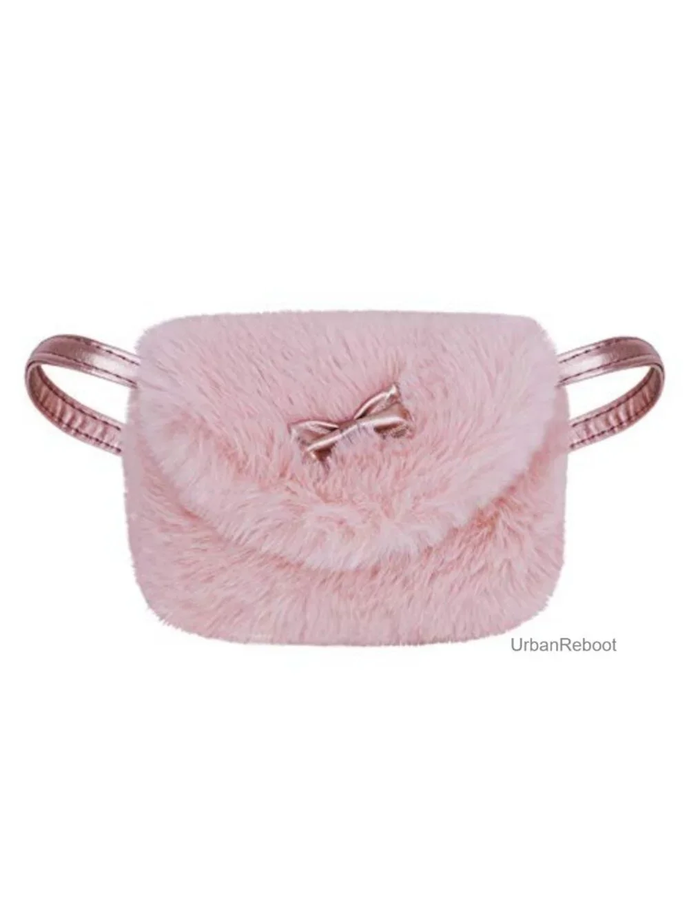 Faux Fur Bowknot Mini Crossbody Purse Girls Small Handbag Wallet
